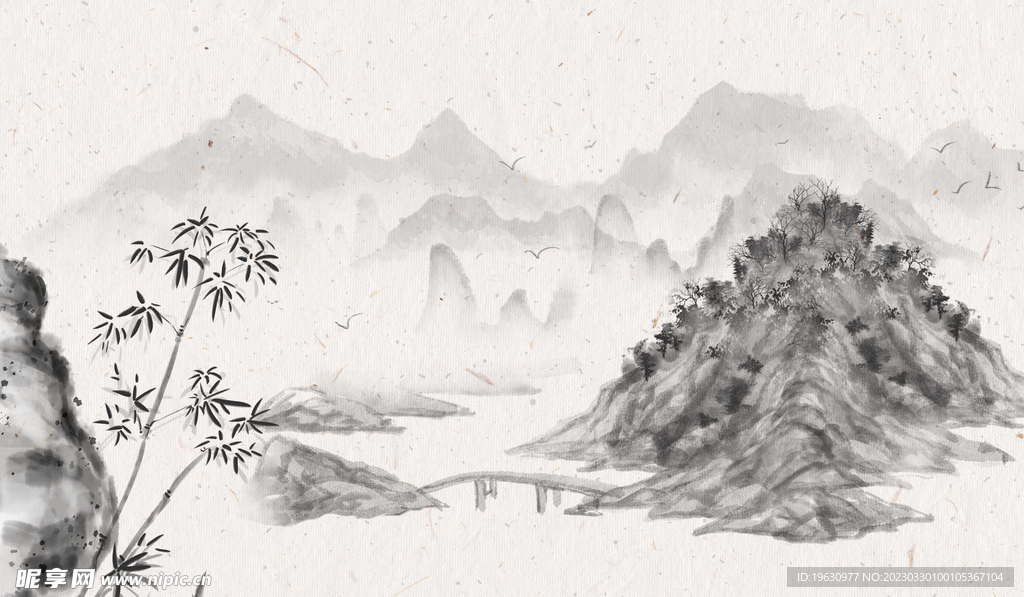 水墨风山川背景