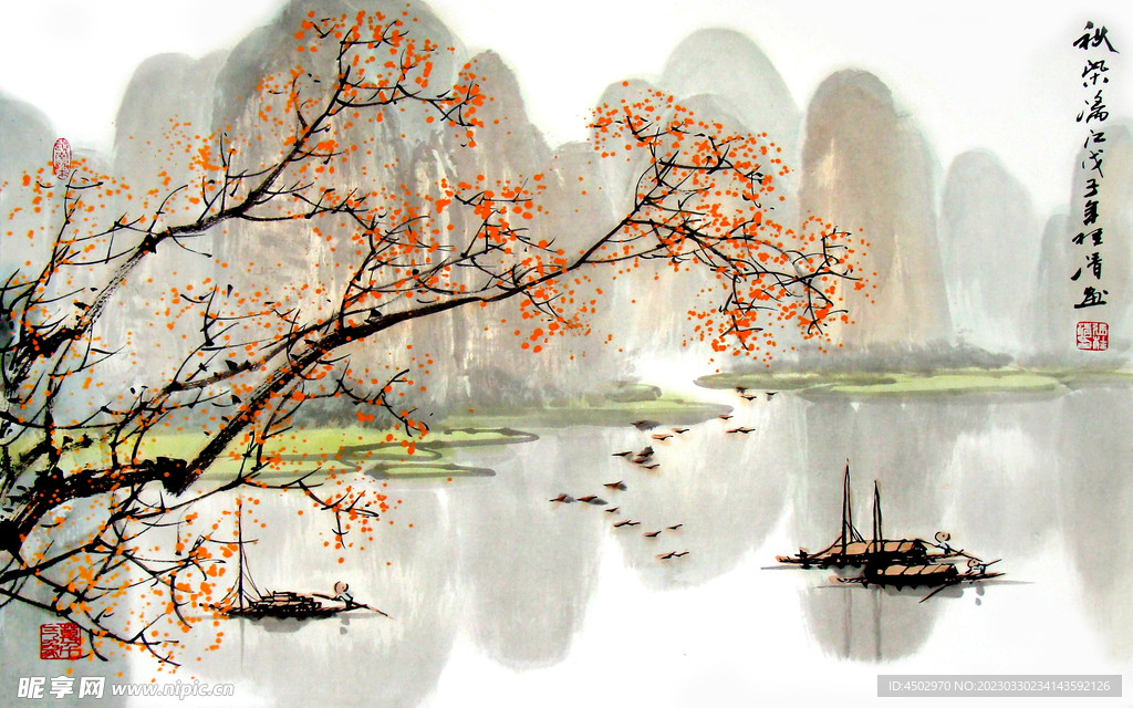水墨江南油画