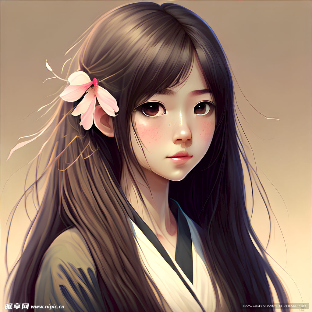 插画美女