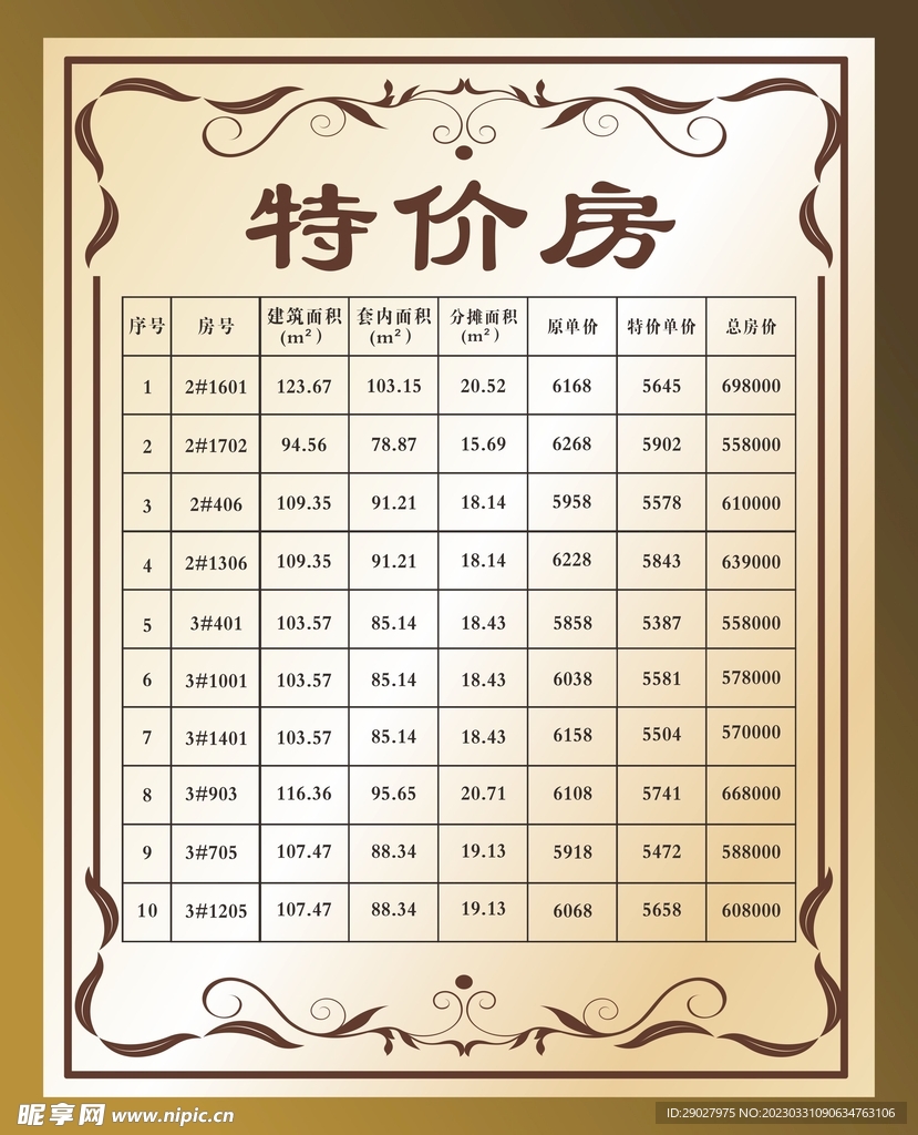 房源表