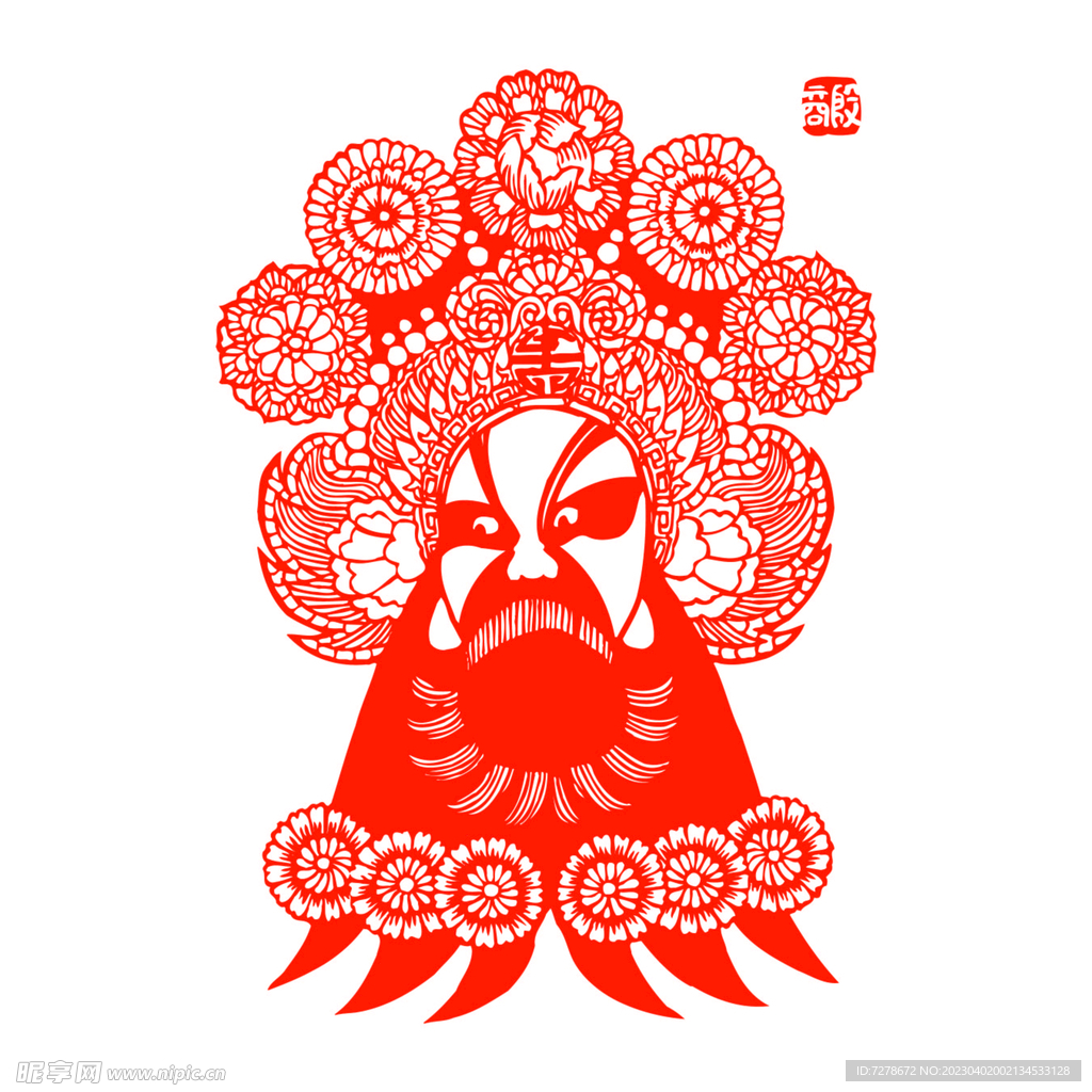 京剧脸谱剪纸图片