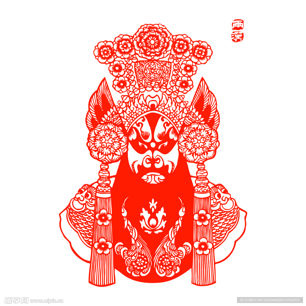 京剧脸谱剪纸图片