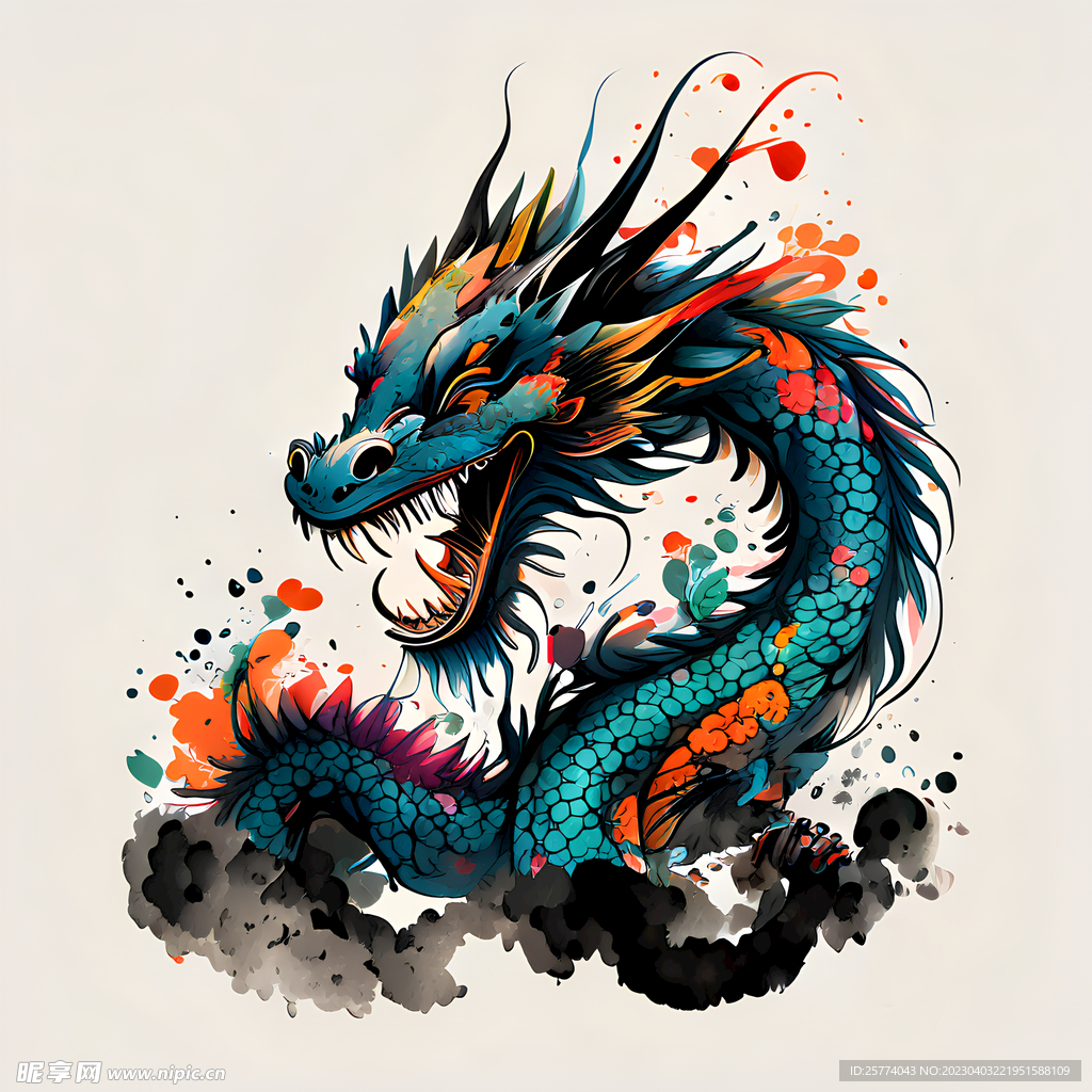 国风插画龙