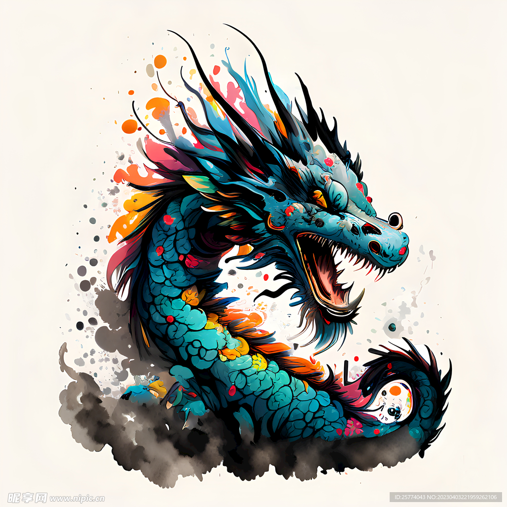 国风插画龙