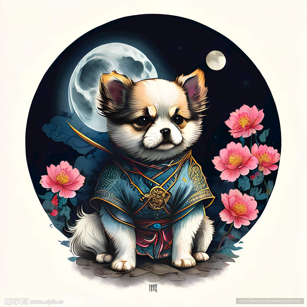 插画小狗