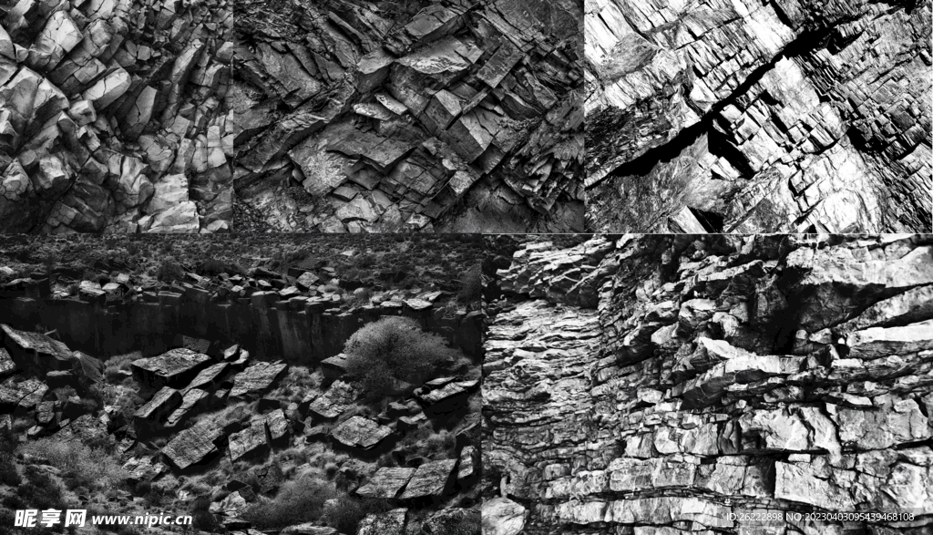 岩石肌理黑白底纹 
