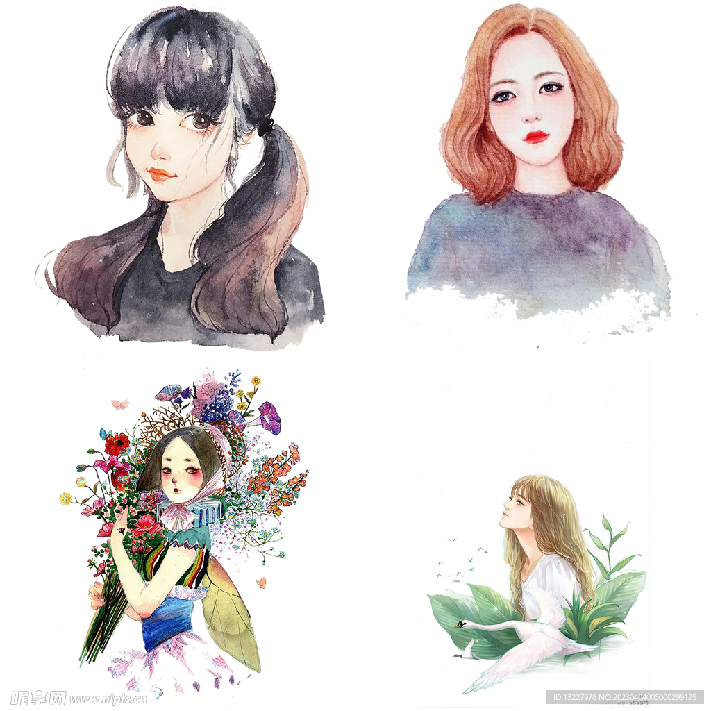 手绘女孩