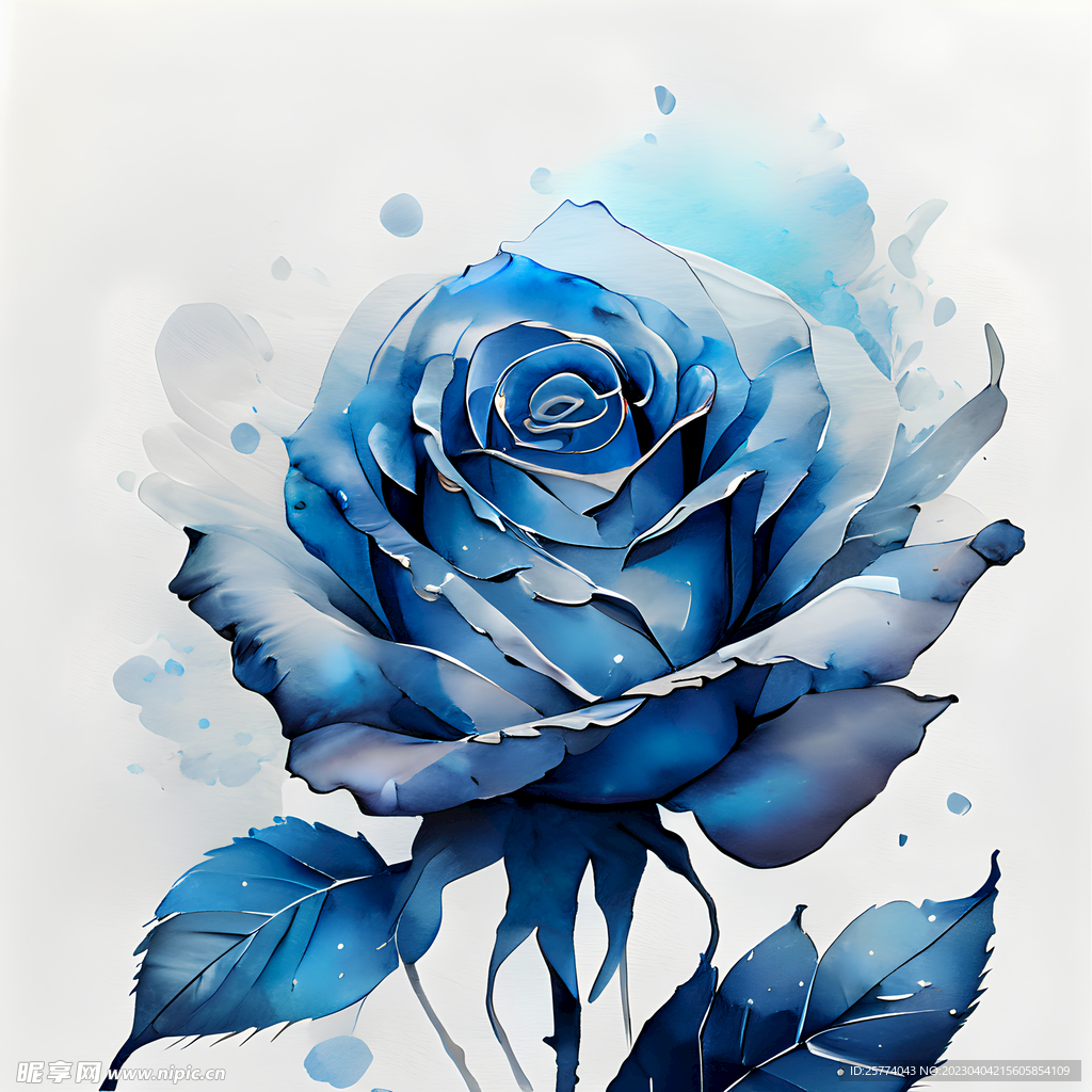 蓝色玫瑰花