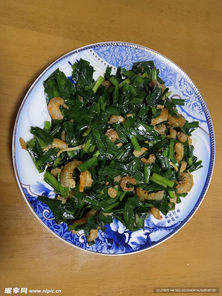 韭菜炒河虾仁
