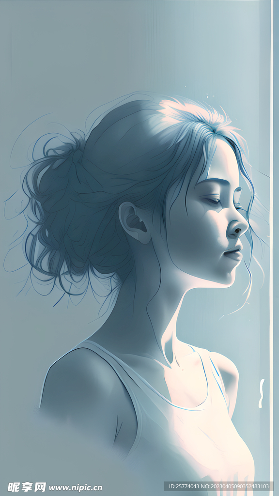 插画美女