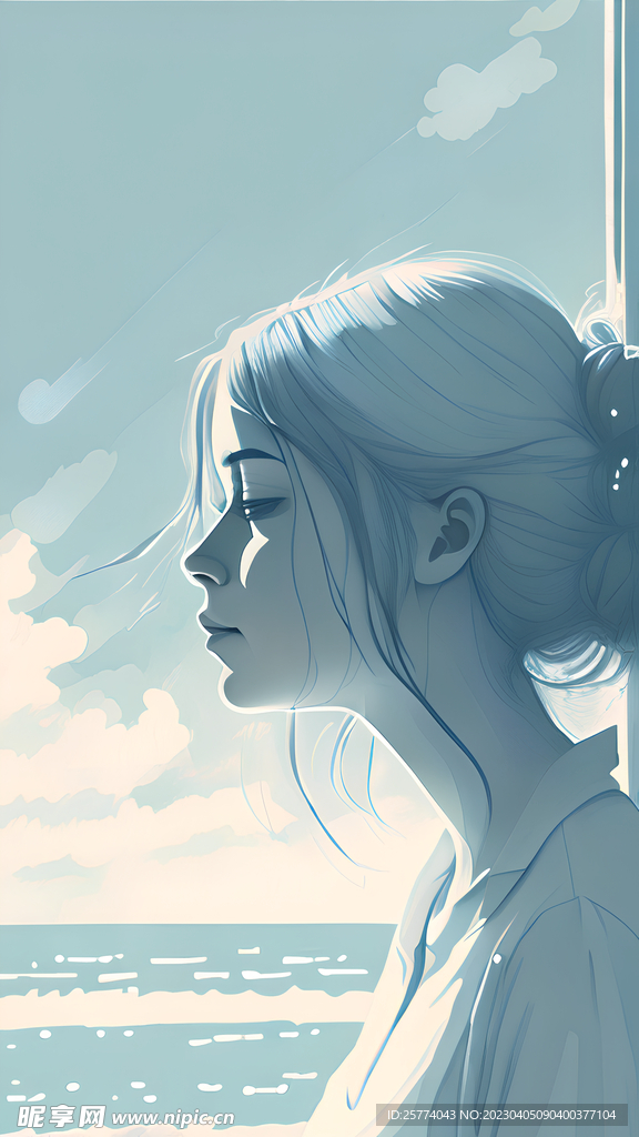 插画美女
