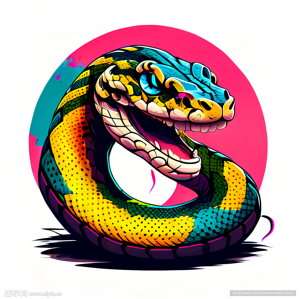 卡通蛇插画