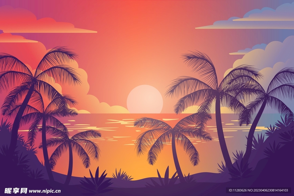 椰树天空背景