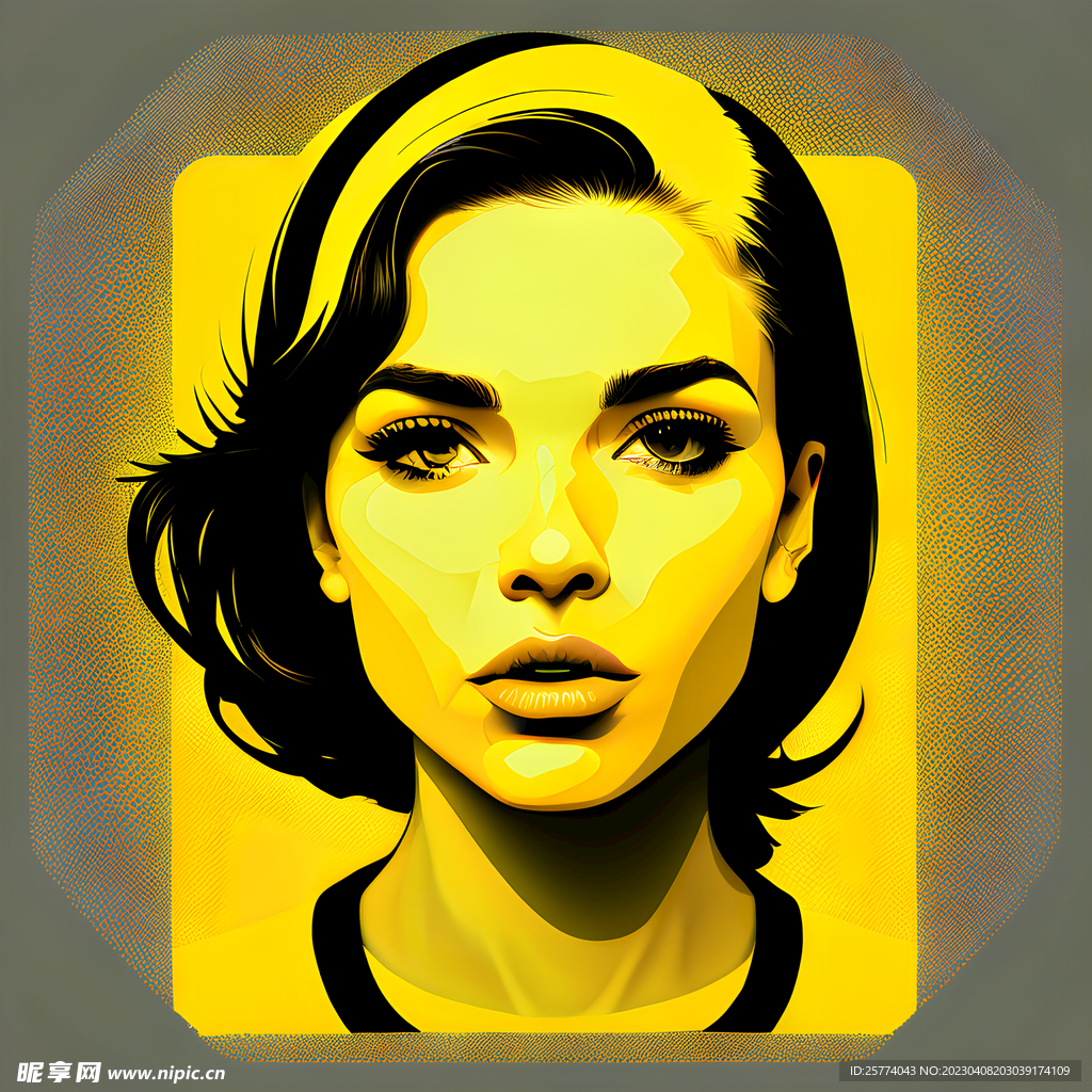 美女插画图标
