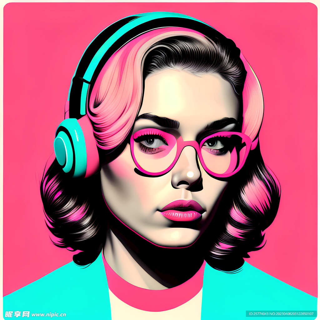 美女插画图标