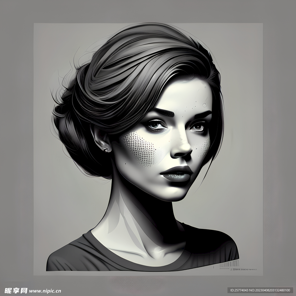 美女插画图标