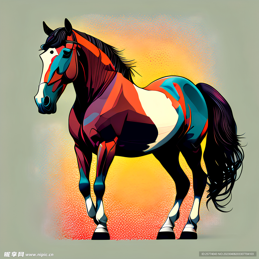 马插画图标
