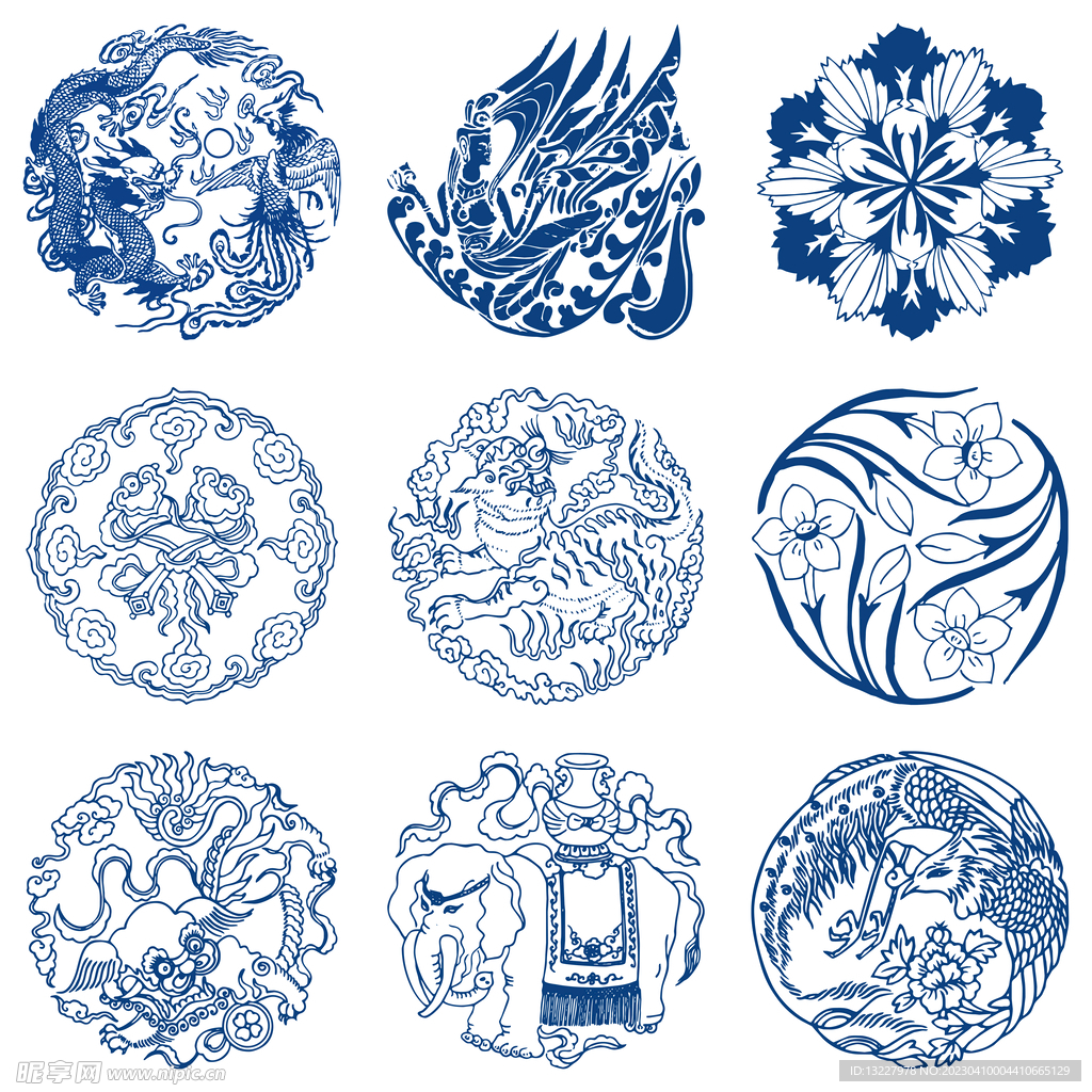青花古典图案