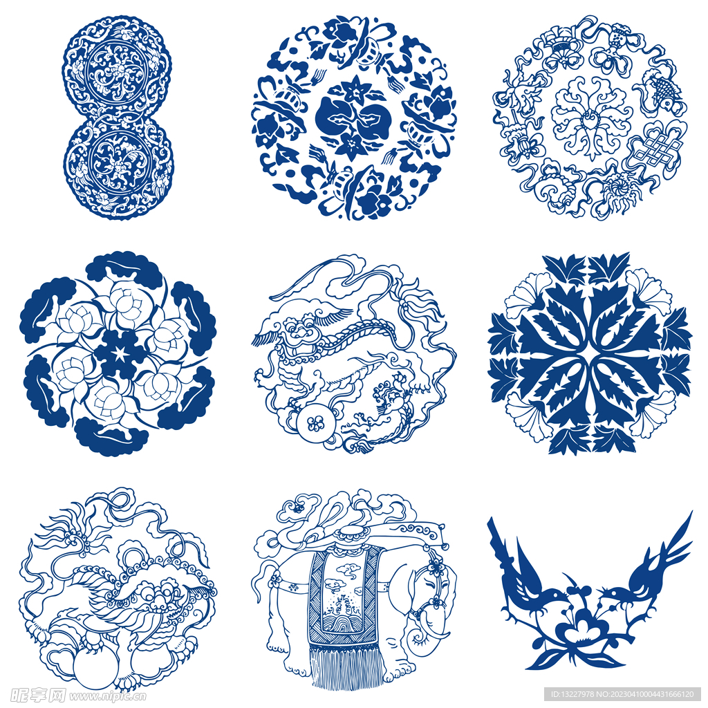 青花古典图案