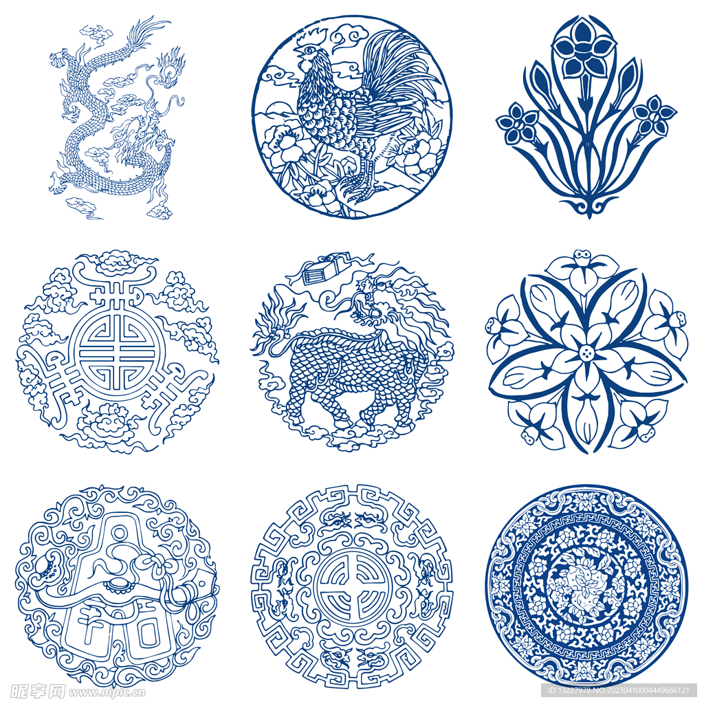 青花古典图案