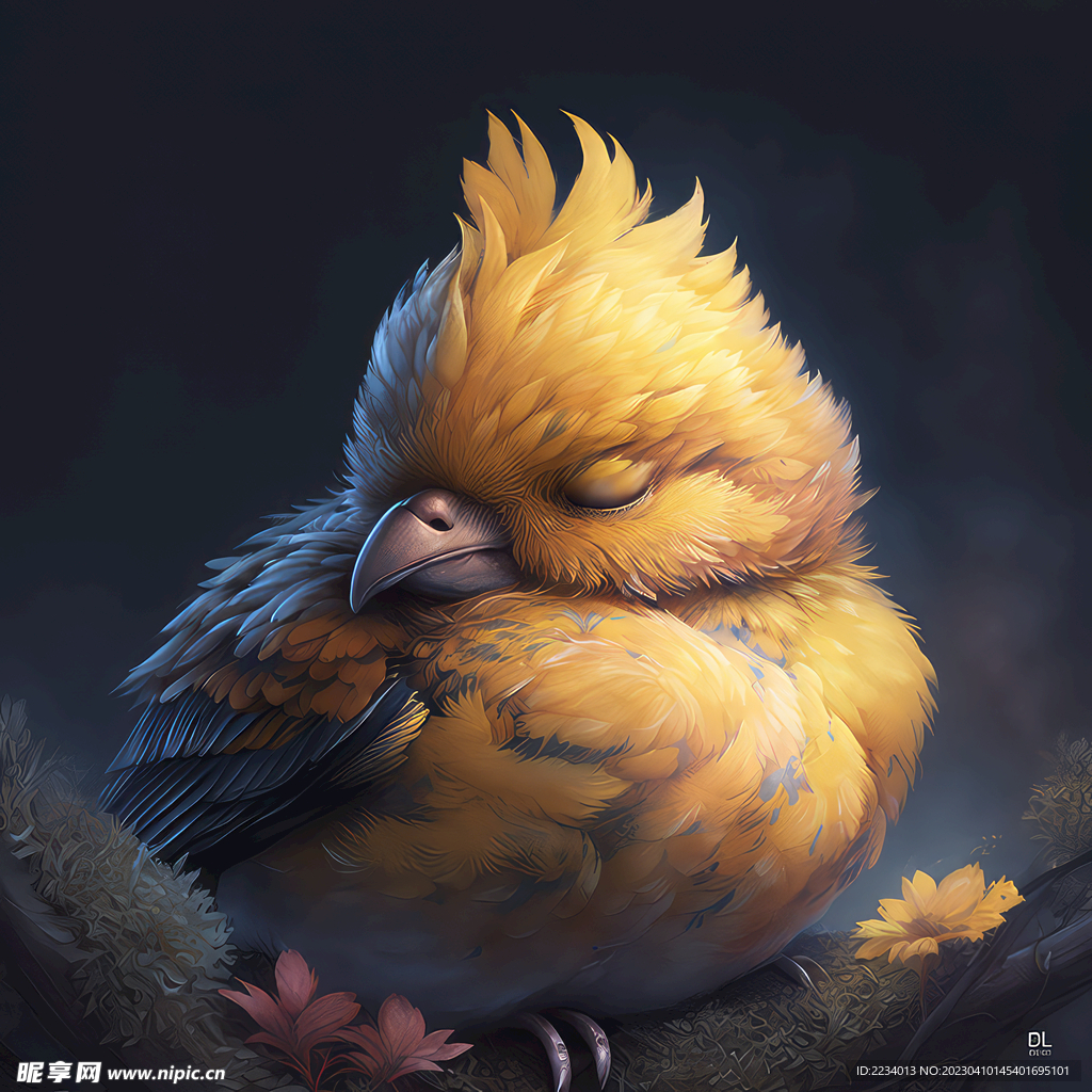 熟睡的小黄鸟