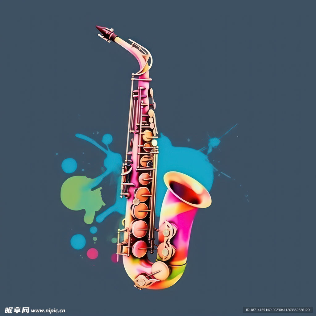 油画萨克斯风