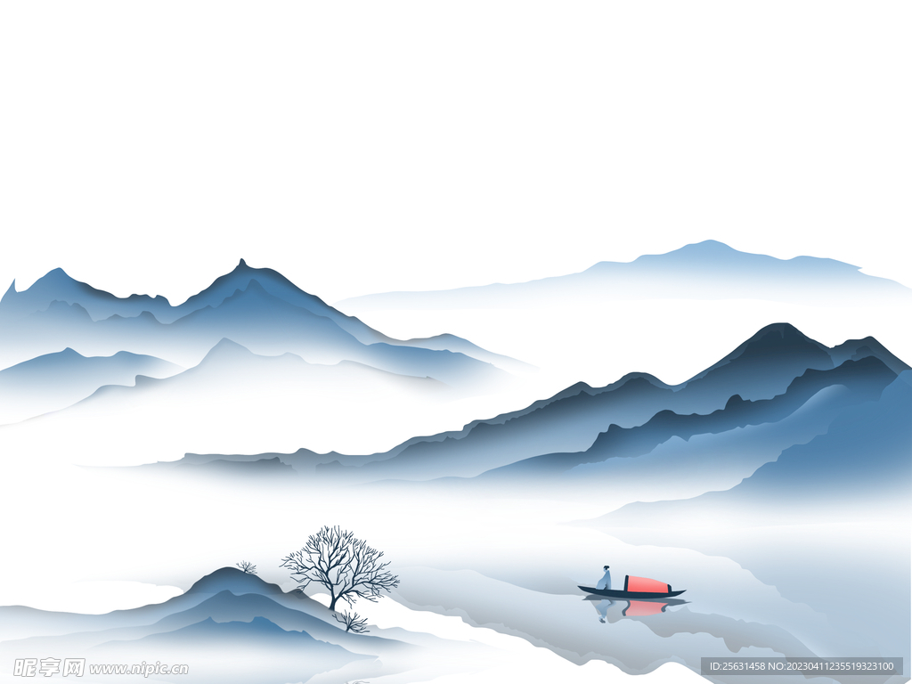 中式山水背景