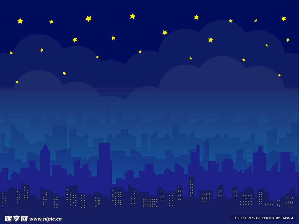 矢量夜晚城市