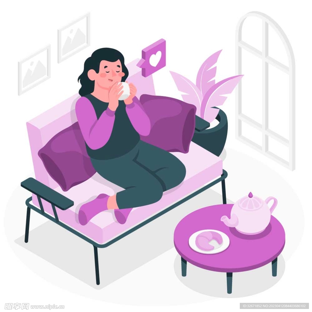 喝茶女人