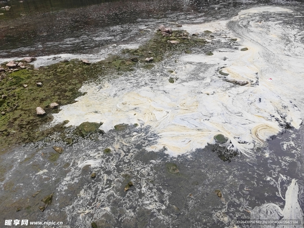 河水白色泡沫