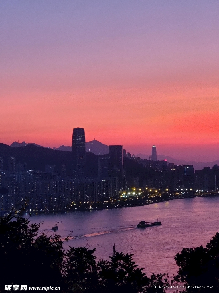 香江彩霞风景