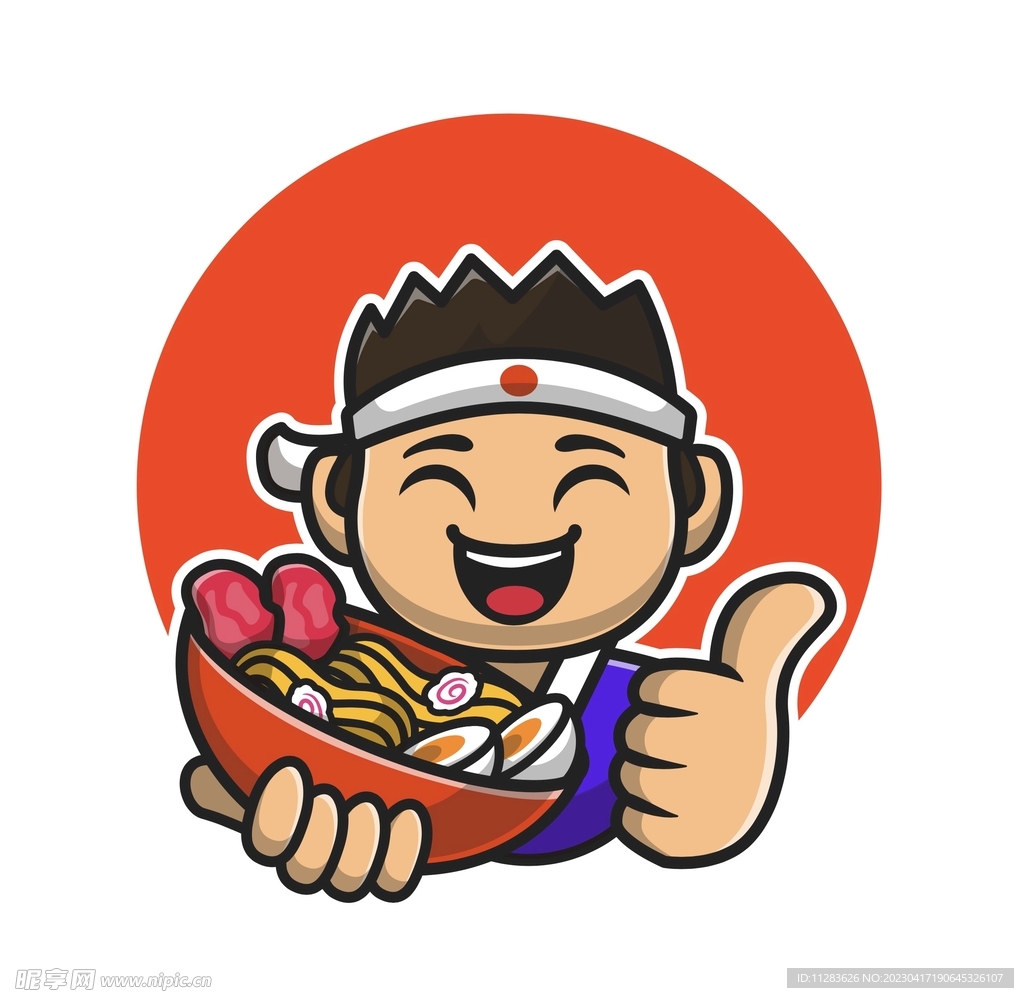 日本拉面插画