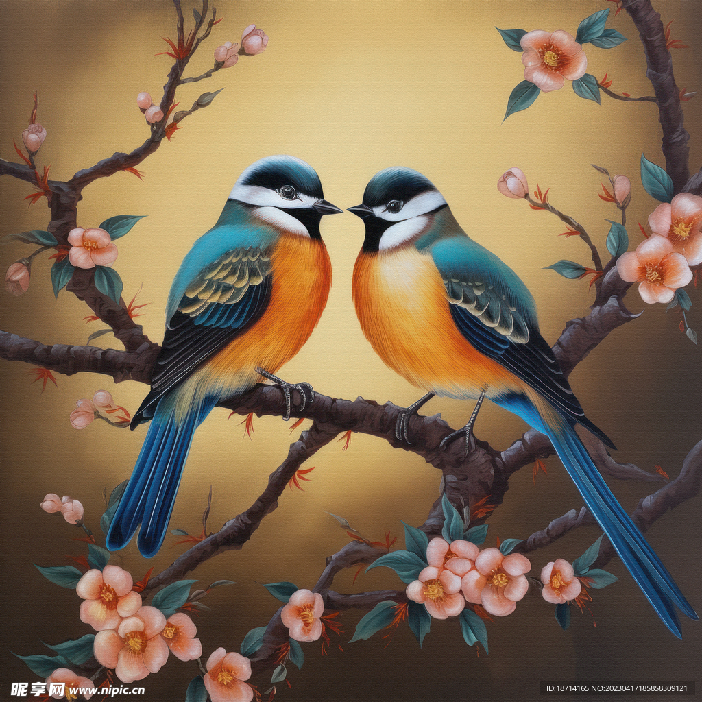 树上的鸟儿成双对