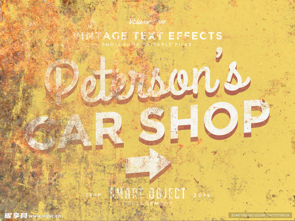 做旧复古特效字体