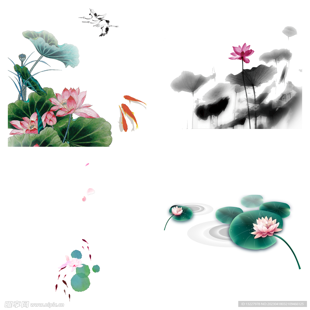 水墨荷花