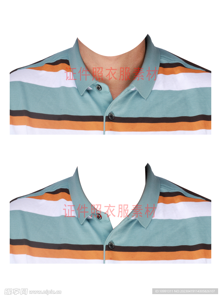 证件照男装polo衬衫psd