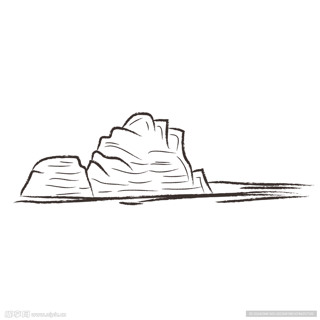山水线稿