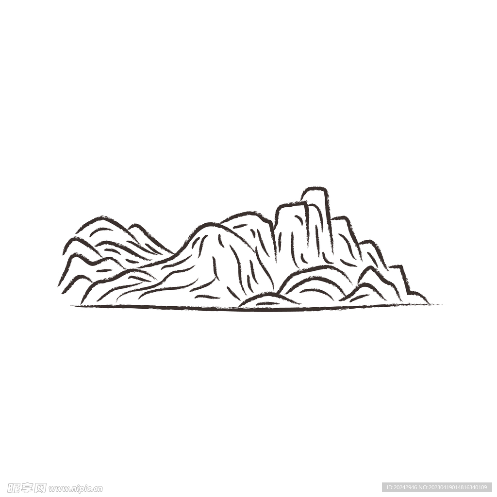 山水线稿