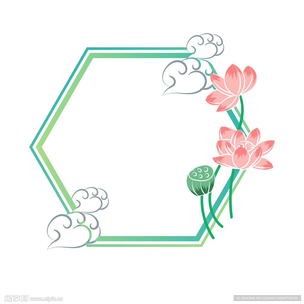 荷花边框