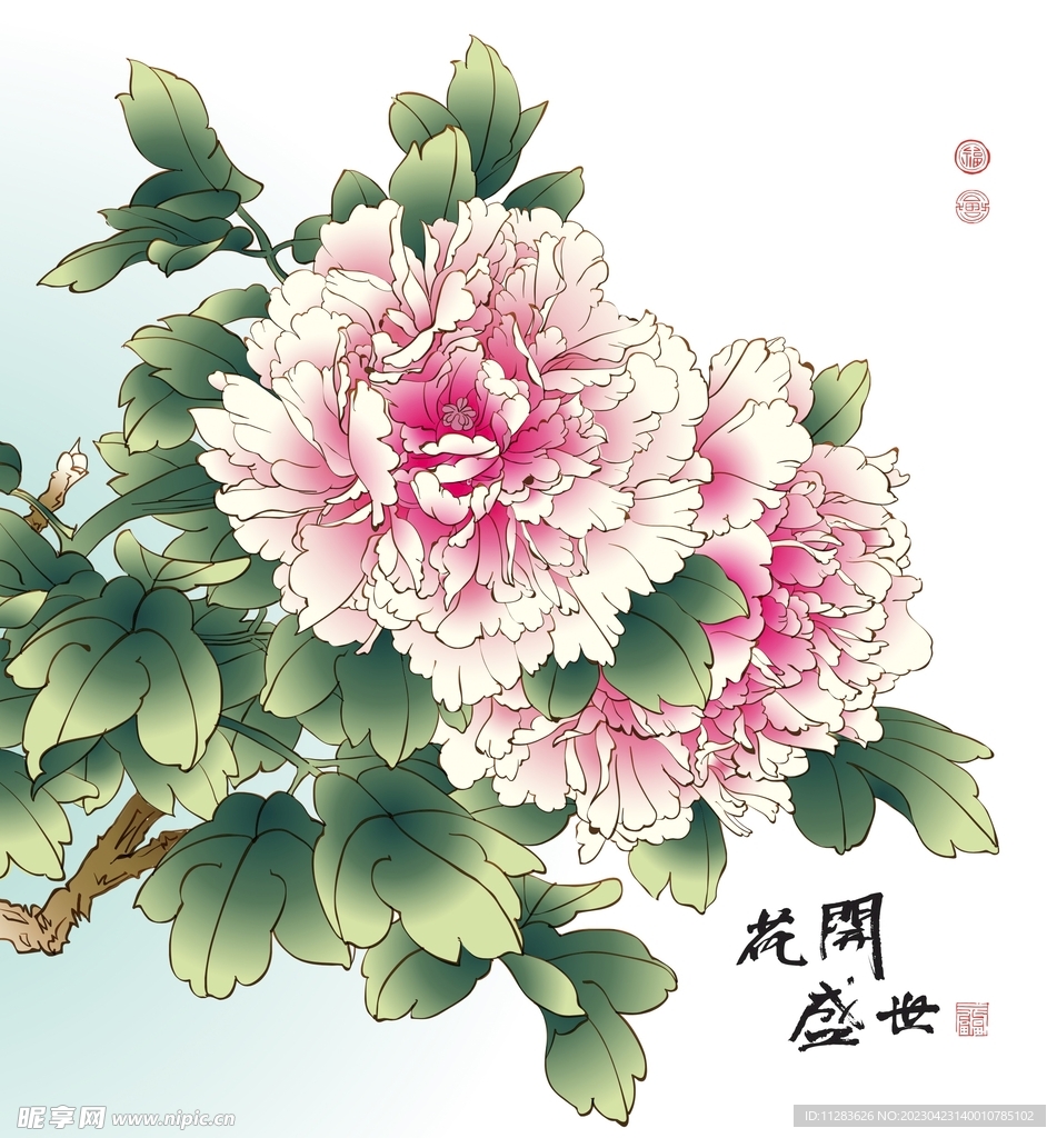 中国风牡丹