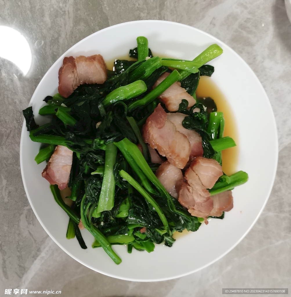 叉烧炒菜心苗