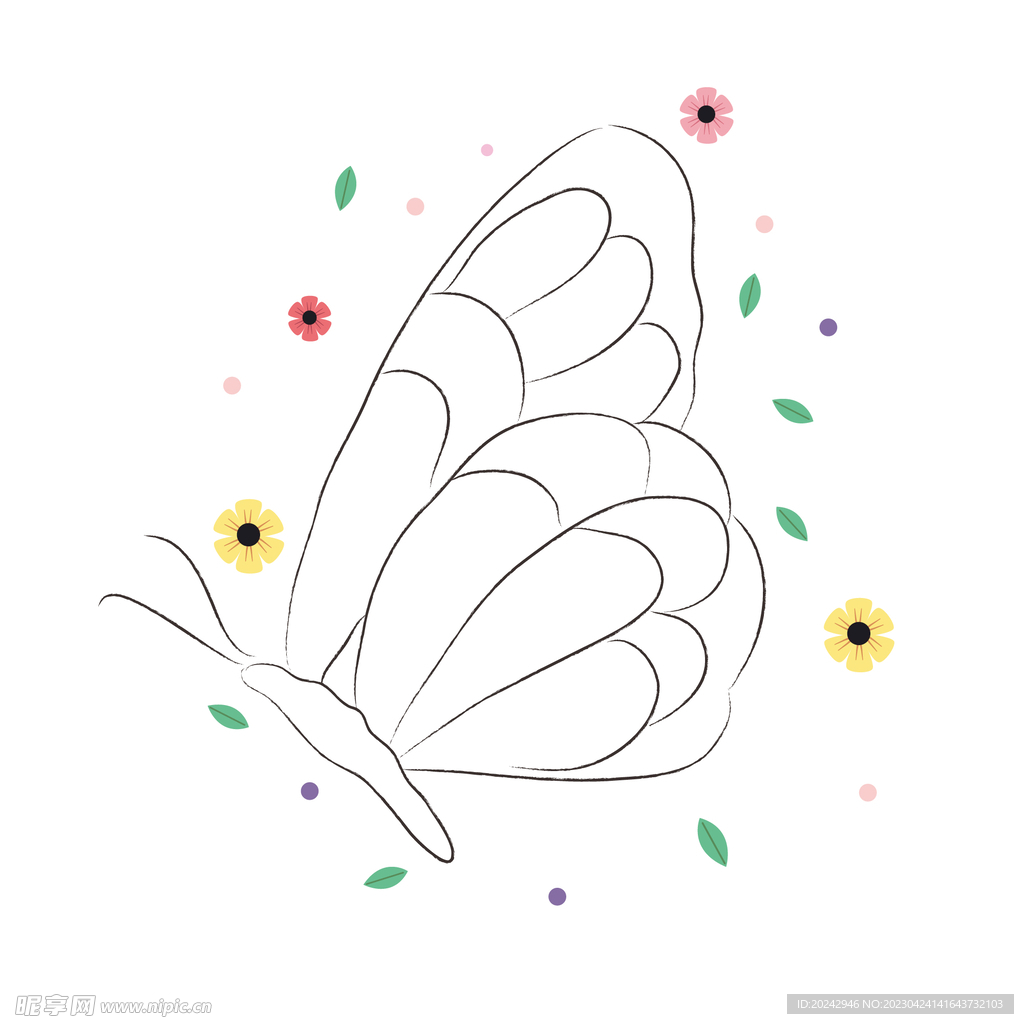 蝴蝶线稿
