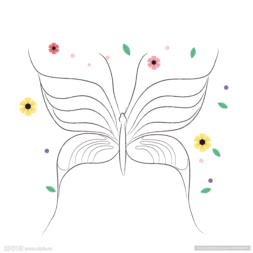 蝴蝶线稿
