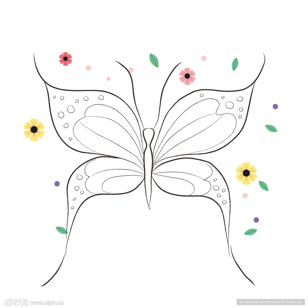 蝴蝶线稿 