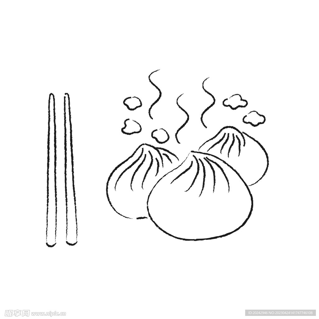 小笼包线稿