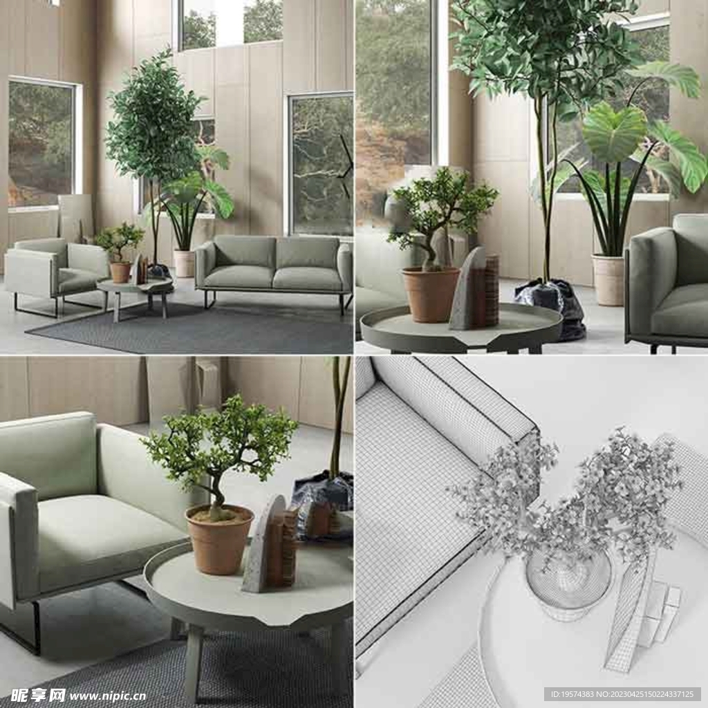 C4D模型  客厅 