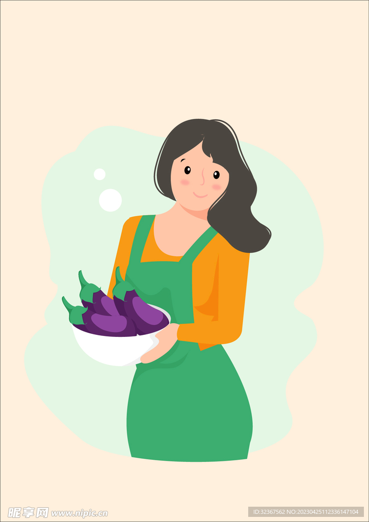 女士 手捧蔬菜