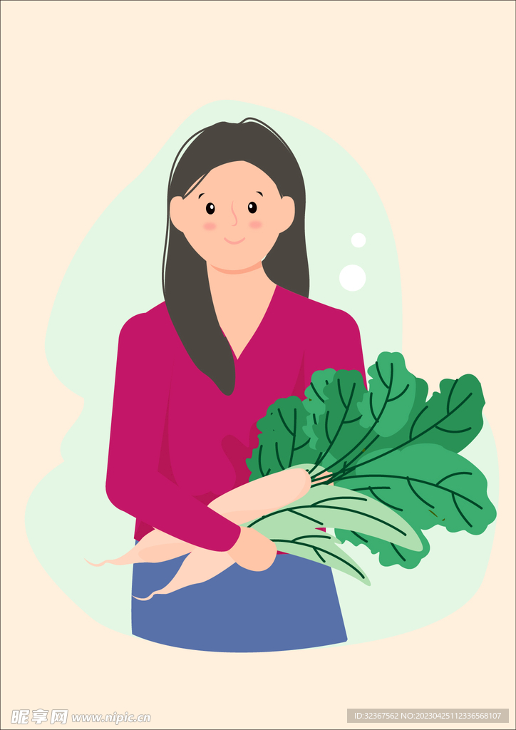  女士 手捧蔬菜