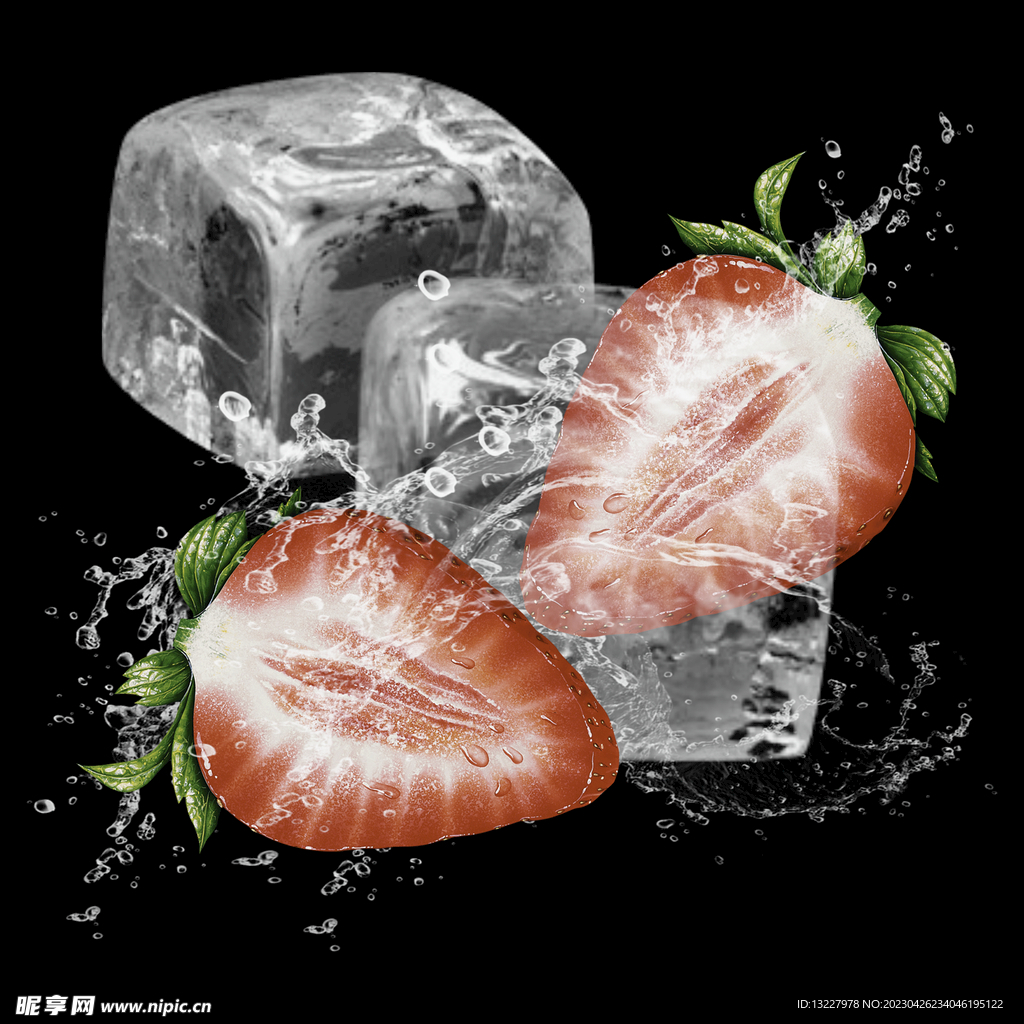 夏日凉爽冰块饮料