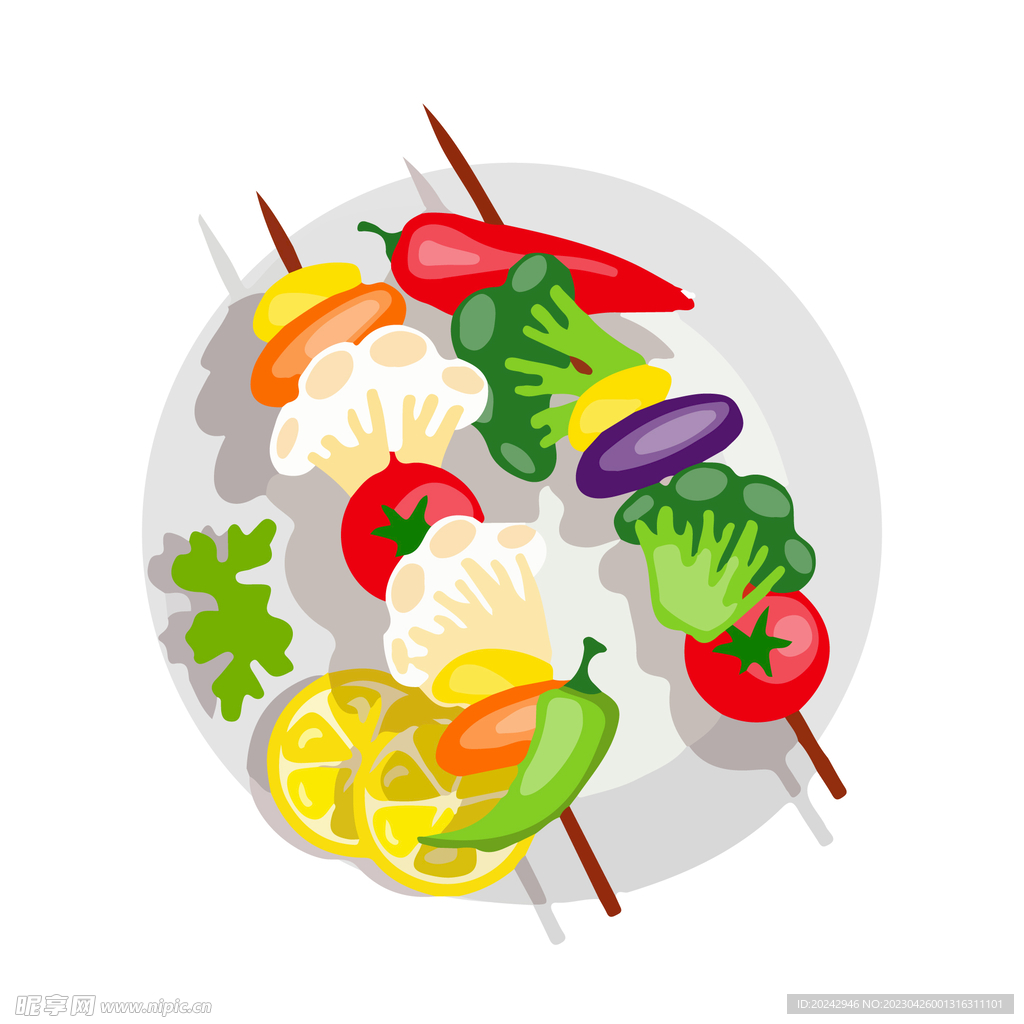 美食插画 